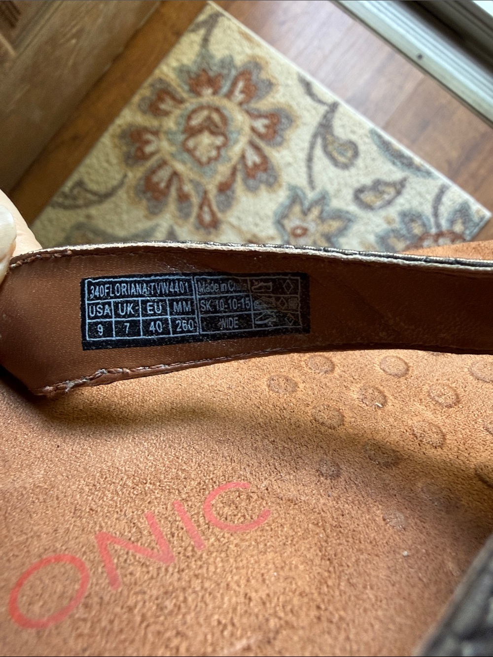 Vionic Floriana Brown Orthotic-Style Sandal Thongs with Bead Accents - Picture 9 of 9